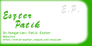 eszter patik business card